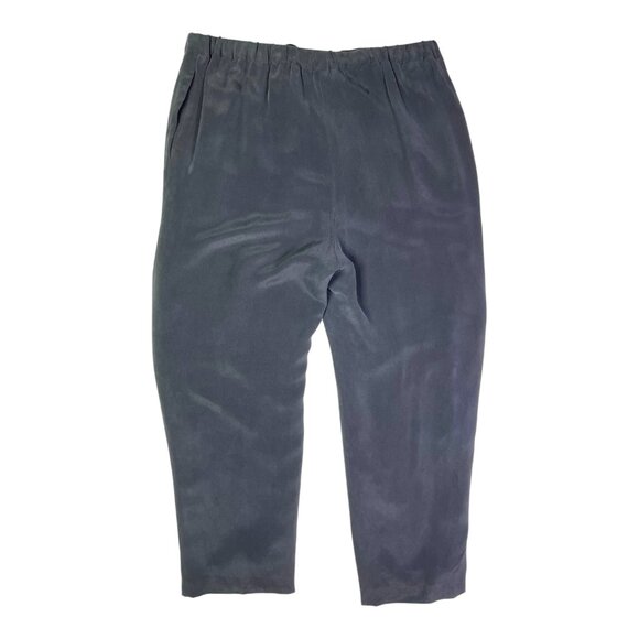Mel & Lisa Size XL Pull-On Silk Pants Drawstring Pockets Fully Lined Dark Grey - Picture 7 of 7